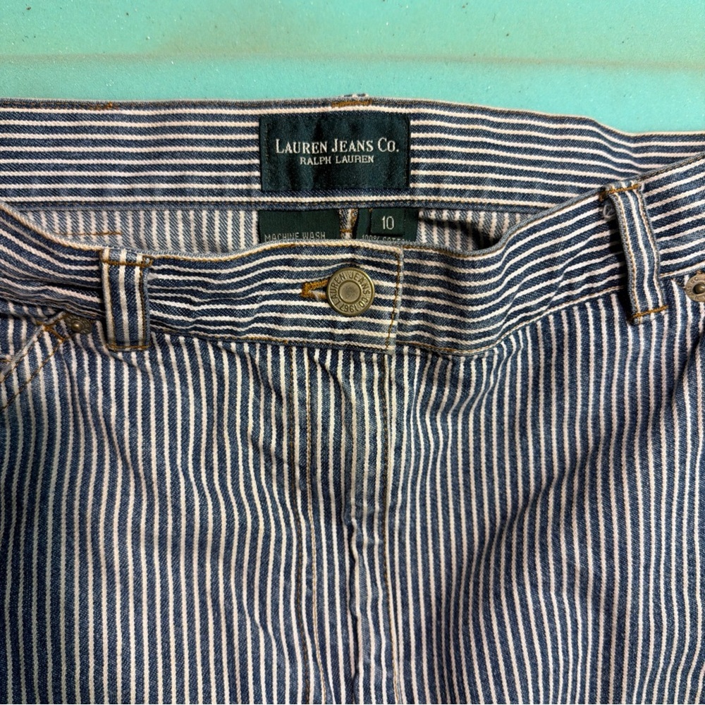 Ralph Lauren Blue and White Striped Jeans